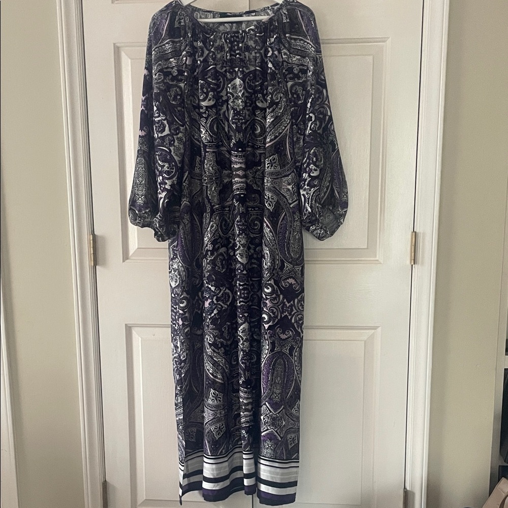 Lane Bryant Plus Size Paisley Boho Maxi Dress - Perfect for Resort Wear